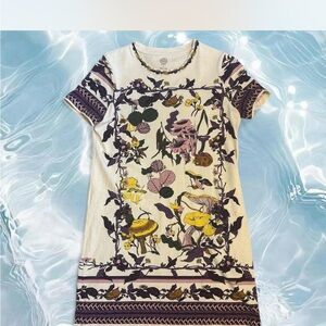 Tory Burch Mushroom Print Short Sleeve T Shirt Dress